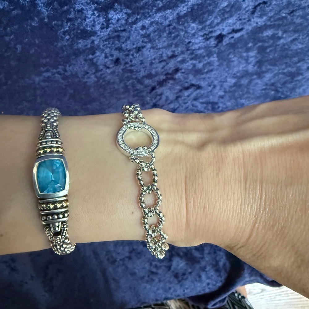 Caviar Spark Circle Diamond Link Bracelet from Lagos Sz 7 - Picture 6 of 13